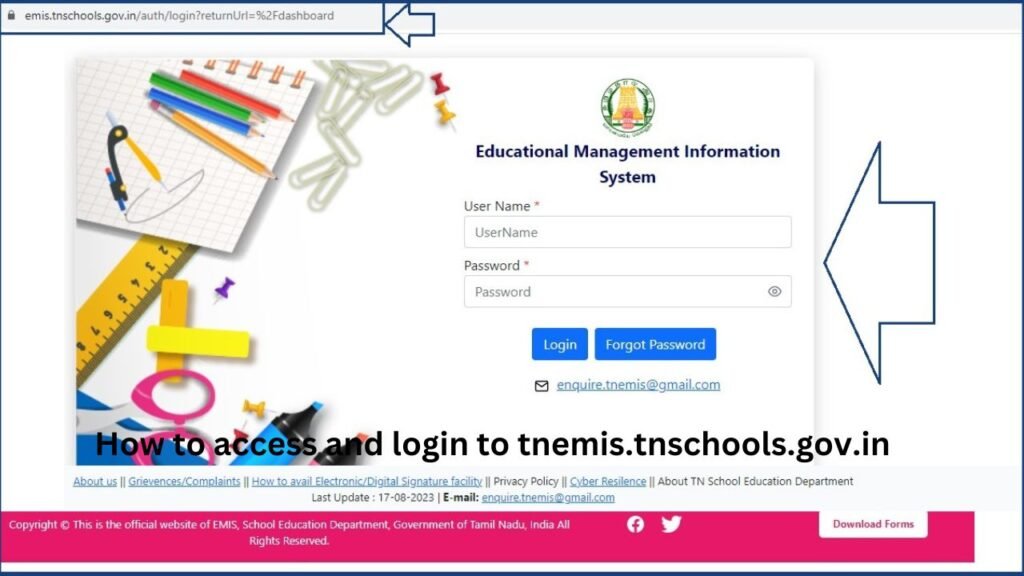 How to access and login to tnemis.tnschools.gov.in